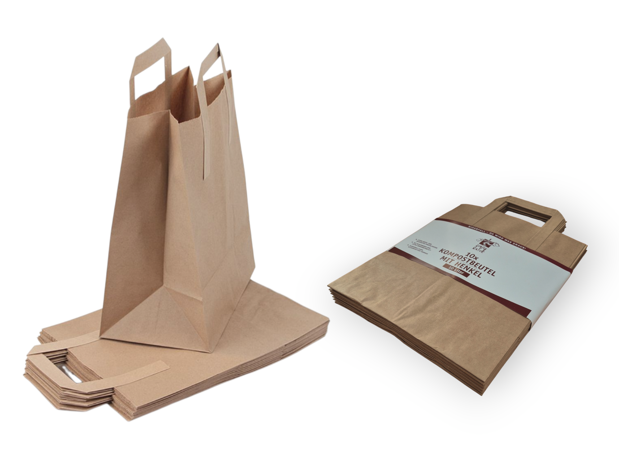Bio-Müllbeutel (10 l) mit Standboden und Henkel Bio-Müllbeutel (10 l) mit Standboden und Henkel